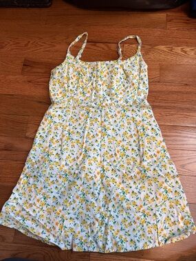 Old Navy White Dress with Yellow Floral Print